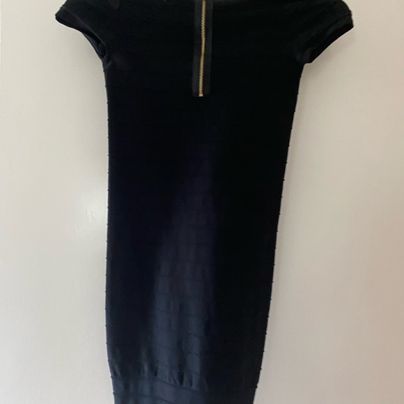 Bebe black bodycon dress w/short sleeves - Picture 5 of 5